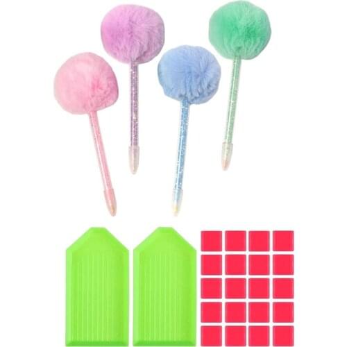 ABSF 26 Pcs 5D Diamond Painting Tools Including Pompom Point Drill Pens Plastic Trays and Glue Clay DIY Painting Craft Decor