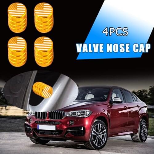 Car Automobile Tyre Valve Stem Caps American USA Flag Aluminum Dust Covers Easily Installation Personal Car Elements