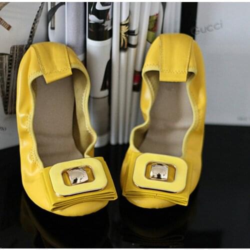 Genuine Leather Shallow Mouth Ballet Flats Womens Single Shoes Casual Sequins Round Toe Slip-On Loafers chaussure femme