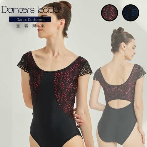 Ballet Leotard For Womens Exercise Wear Black Little Flying Sleeve Lace Gymnastics Leotard Adult Aerial Yoga Clothing