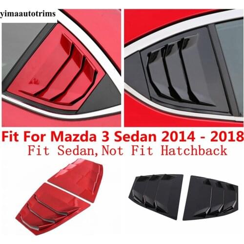 Car Rear Quarter Side Window Louver Shutter Air Vent Panel Cover Trim For Mazda 3 Sedan 2014 - 2018 Plastic Accessories Exterior