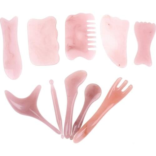 Rose Resin Guasha Board Natural Stone Scraper GuaSha Tools For Face Neck Back Acupuncture Pressure Therapy