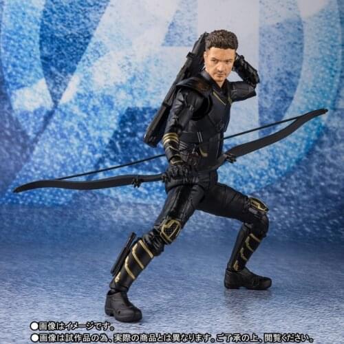 15cm BANDAI Original SHF Marvel Avengers: Endgame Hawkeye PVC Action Figure Collection Model Toys Gift For Children
