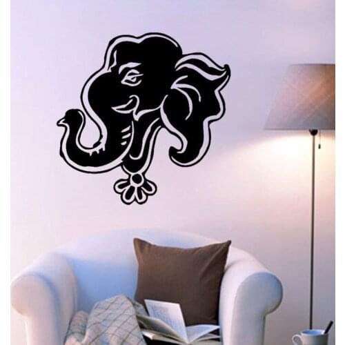 Hot Selling Indian Elephant Head Wall Sticker Vinyl Decorative Wall Mural Ganesha Lord PVC Bedroom Decoration WallpaperY-499