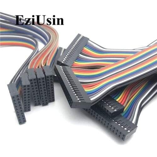 Dupontline Dupont Wire Cable 20cm Female Male 2.54mm Pin Header Connector Double Row Head 2*2/3/4/5/6/7/8/9/10/12/13/15/16/20p