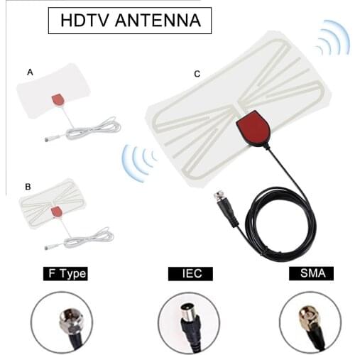 Indoor Digital HDTV Antenna Amplified 80 Mile Range 4K HD VHF UHF Freeview for Life Local Channels Broadcast