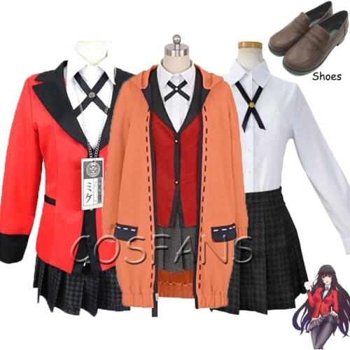 Kakegurui Girls Cosplay Costume Kirari Momobami Jabami Yumeko Yumemite Yumemi Halloween Costume Full Set JP Anime School Uniform