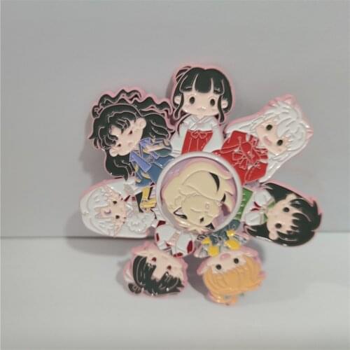 Cosmile Inuyasha Sesshoumaru Kikyo Sesshoumaru Rin Metal Badge Rotate Brooch Pins Button Bag Decorate Cosplay Gift Limited