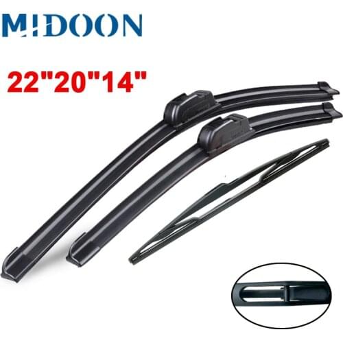 MIDOON Wiper Front & Rear Wiper Blades Set Kit For BMW X3 E83 2004-2010 Windshield Windscreen 22"20"14"B2