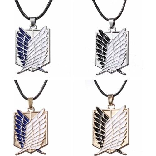 Attack On Titan Necklace Wings Of Freedom Eren Scout Legion Stationary Guard Military Police Trainee Squad Pendant Anime Jewelry