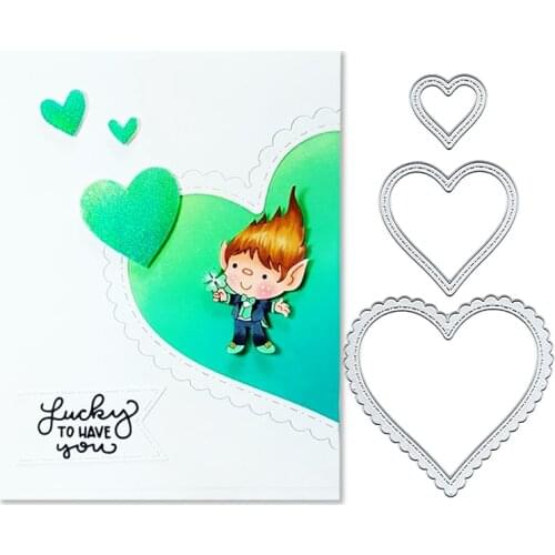 Julyarts Cutting Dies 3pcs/lot Love Heart Shapes Metal Cutting Dies Stencil Nouveau Arrivage