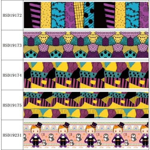 22MM 25MM 38MM 50MM 75mm Printed Pattern on Grosgrain Ribbon for diy ribbon