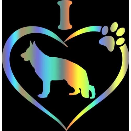 S51544 Various Sizes/Colors Car Stickers Vinyl Decal I Love My German Shepherd Dog Animal Motorcycle Decorative Accessories