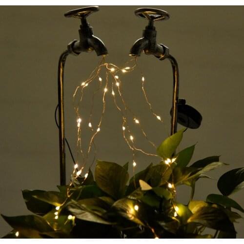 Garden Solar Light Star Type Shower Lamp Creative Outdoor Faucet Shape String Lights Garden Lawn Decorative Lighting Xmas Decor