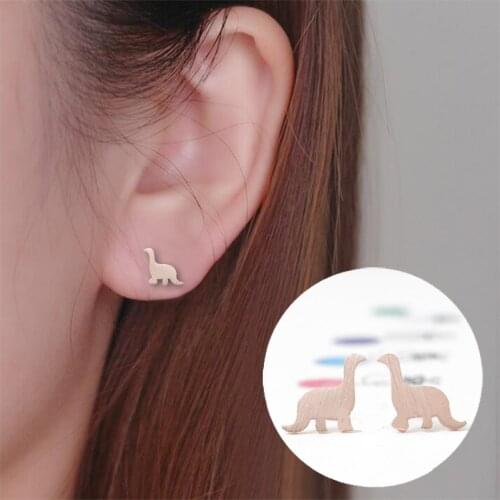 Shuangshuo 2017 Fashion Bohemian Animal Small Dragon Stud Earrings Simple Tiny Stud Dinosaur Summer Style for Women Earrings