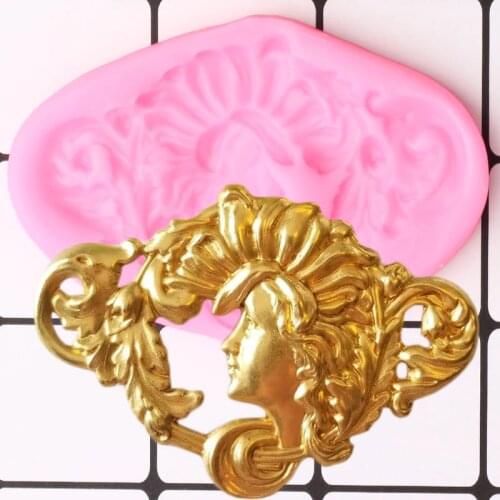 Goddess Mold Scroll Leaves Silicone Molds Cake Border Fondant Mold Rose Flower DIY Cake Decorating Tools Chocolate Candy Mould