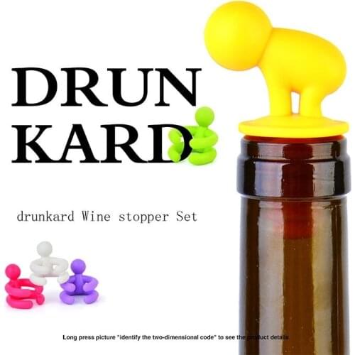 Silicone Wine Bottle Stopper Wine Cork Plug 7pcs Party Wine Glass Marker Cup Recognizer Drinking Buddy Bar Party Supplies