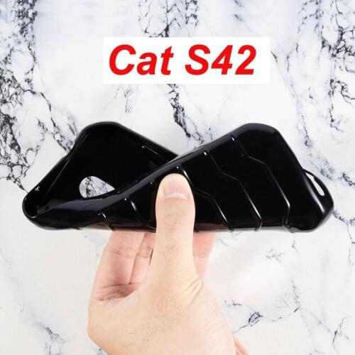 Silicon Cover For Cat S42 Bumper Case Soft TPU Matte Black Phone Protector Shell For Caterpillar S42 S 42 Protective Glass Cover