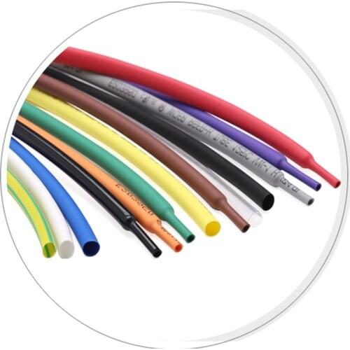 5M Diameter 0.6 0.8 1 1.5 2 2.5 3 3.5 4 4.5 5 6 7 8 9 10mm Heat Shrink Tube 2:1 Shrink Ratio Polyolefin Insulated Cable Sleeve