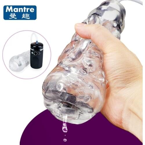 Vibarting Artificial Vagina Pussy Male Masturbator Vibrator Strong Sucker Massager Oral Sex Product