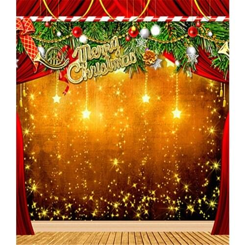 Gold Christmas Tree Photography Background Backdrop 3x5 White Snow Photo Backdrop for Family Photo Booth Camera Fotografia