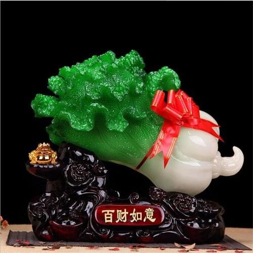 1PCS LUCKY RETURNS HAPPY IMITATION JADE DRAGON TURTLE JADE CABBAGE ORNAMENTS OFFICE OPENS PROMOTION GIFT LIVING ROOM LU611239