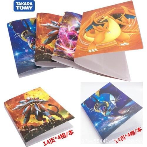 112Pcs Takara Tomy Holder Album Toys Collections Pokemone Cards Album Book Top Loaded List Toys Gift for Children
