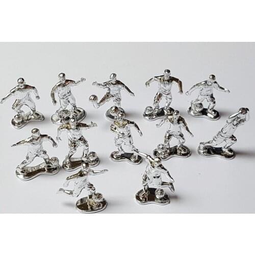 12PC silver Mini Plastic Football Socceer Figure 12 Style Boy Kid Gift Novelty Pinata Bag Filler Loot Gag Birthday Party Favours