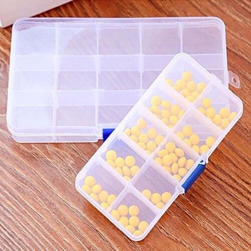 15/10/24 Slots Adjustable Plastic Clear Jewelry Storage Holder Box Detachable Craft Beads Jewelry Organizer Storage Container
