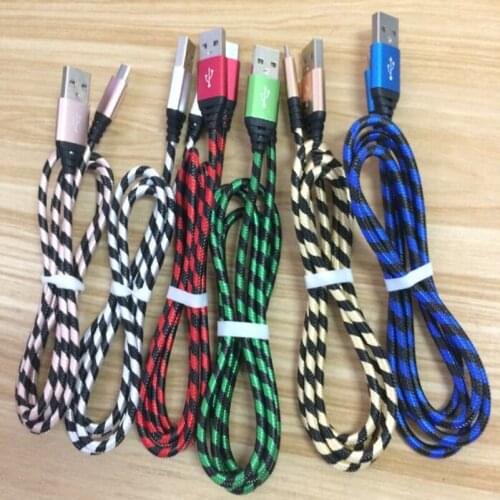 200pcs/lot 1M 2M 3M Aluminum alloy Braided nylon fast charging Micro usb data cable for samsung galaxy s6 s7 s3 s4 htc lg