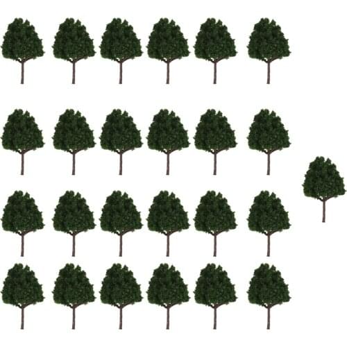 25pcs Miniature Plastic Trees for Model Railways N Scale Train Scenery Layouts 1:150 Diorama Architecture Decorations