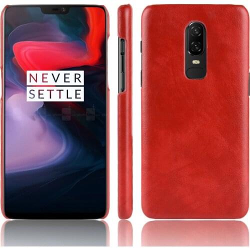 30PCS Retro Ultra Thin Leather Skin Case For Oneplus 6 Business Style Case For Oneplus 6 Back Protector