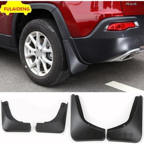 4pcs For Jeep Cherokee 2014-2018 ABS Car Front & Rear Mud Fender Flaps Splash Guards Mudflaps Mudguard Car Styling Accessories