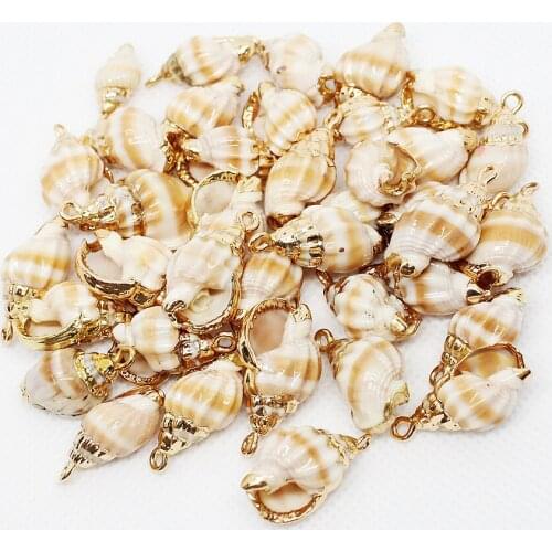 5Pcs 2019 Hot Selling Natural Shell Charms Pendant 10*15mm Size Conch Shape DIY Accessories Earrings Pendants Baby Charms