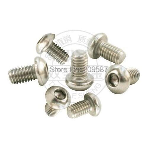 Free Shipping 100pcs/Lot Metric M4x12mm Stainless Steel Button Head Hex Socket Cap Screws Bolts