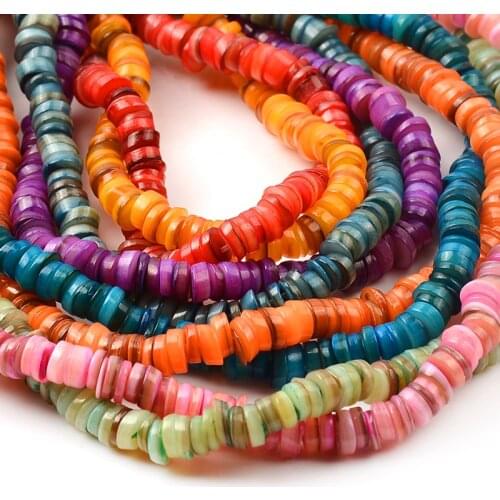 Natural Shell Beads Rondelle Heishi Loose Spacer Beads For Jewelry Making 5-6mm DIY Bracelet Accessorries Beads