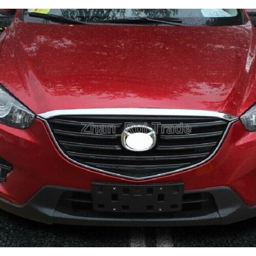 For Mazda CX-5 CX5 2015 2016 ABS Chrome Front Hood Bonnet Grill Grille Around Trim Molding