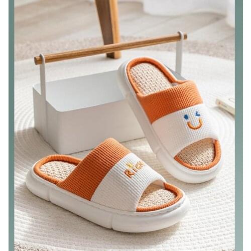 Women Men Indoor Slipper Soft Sole Cartoon Design Lovers Breathable Cotton Blend Slippers Home Floor Shoes Lovers Fashion Slides