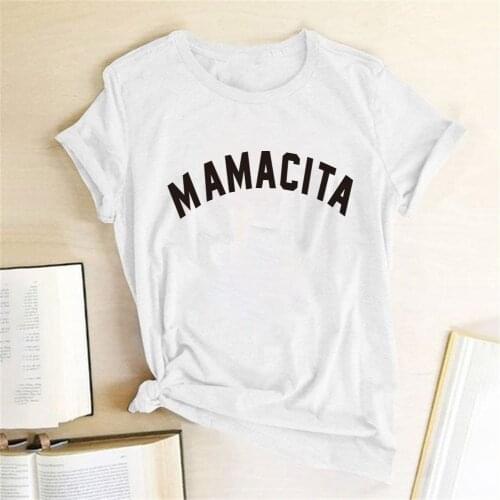 Amacita Letter Printed Womens Summer Funny T-Shirt Mama Life Tee Shirts Femla Gift for Mom Spanish Tops Women 2020 DropShipping