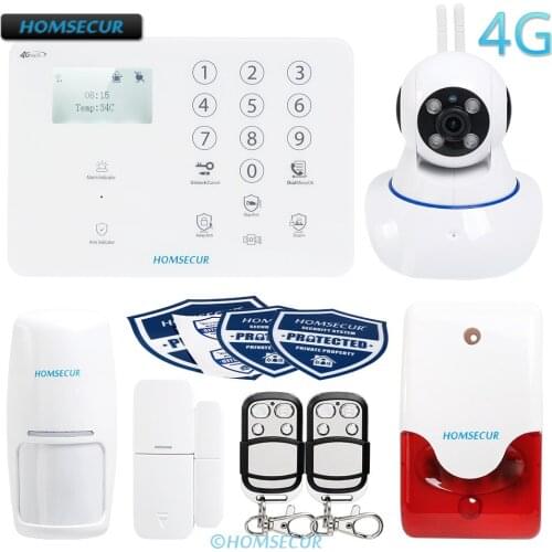 HOMSECUR Wireless&wired 4G LCD Home Security Alarm System+IOS/Android APP GA01-4G-W