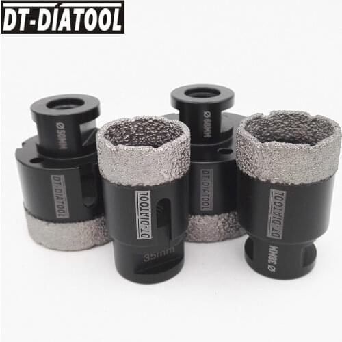 DT-DIATOOL 4pcs Vacuum Brazed Dry Diamond Drill Core Bits Hole Saw M14 thread for Ceramic Tile Drilling Bits