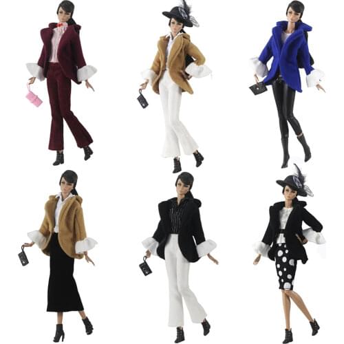 NK 1 Set Princess Doll Noble Clothes Bag Glasses Shoe Set Fashion Party Dress Top Design For Barbie Accessories Doll Girl Toy 8X