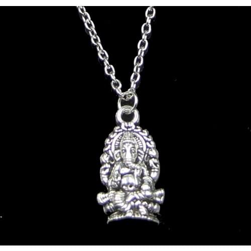Fashion 26*14mm Ganesha Elephant Buddha Pendant Necklace Link Chain For Female Choker Necklace Creative Jewelry party Gift