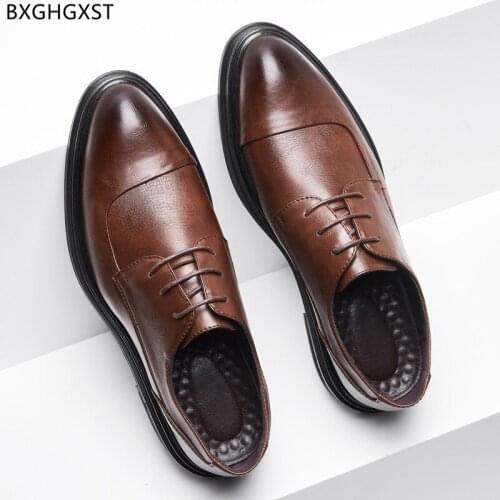 Brown Mens Dress Shoes Loafers Office Shoes Men Formal Oxford Leather Shoes for Man 2021 Chaussure De Homme Zapatos De Hombre
