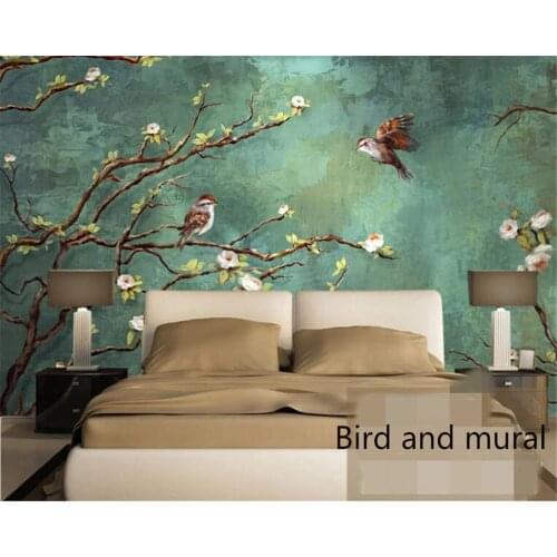 Bacal Custom wallpaper 3d mural hand-painted painting flowers and birds fashion interior background decoration 3d wallpaper