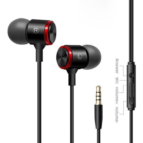 The new S320 stereo bass headset in-ear 3.5mm wired headset with microphone is suitable for Xiaomi Samsung Huawei mobile phones