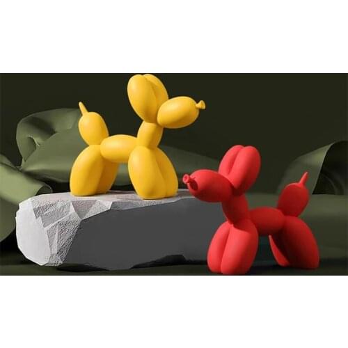 New Matte Balloon Dog Statue Resin Sculpture Modern Nordic Home Decoration Living Room Office Room Decor Gift Animal Figures