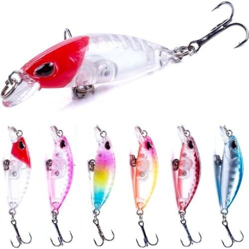 HENGJIA 2019 fishing lure minnow plastic hard bait 4cm 2g with 12#treble hook Laser bass bait lifelike 3D eyes for carp