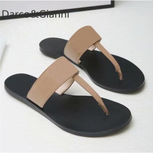 2021 Men Beach Slippers Summer Fashion Women Flip Flops 100% Leather Metal Women Shoes Flat Ladies Slippers Large Size 35-45