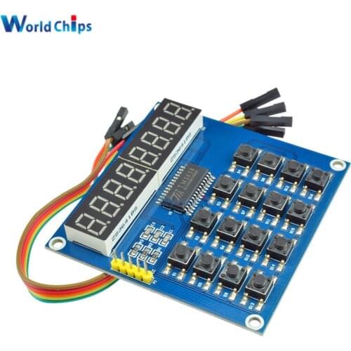 TM1638 LED Display 8-Bit Digital Tube Module 3-Wire 16 Keys 8 Bits Keyboard Scan And KEY LED Display Module For Arduino DIY Kit